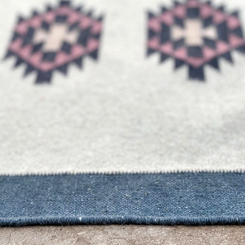 Handmade Vintage Multicolor Wool Dhurrie For Living Room